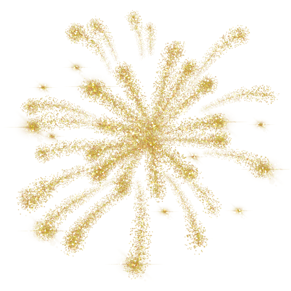 Golden fireworks design on transparent background. Fireworks icon. Design for decorating,background, wallpaper, illustration png