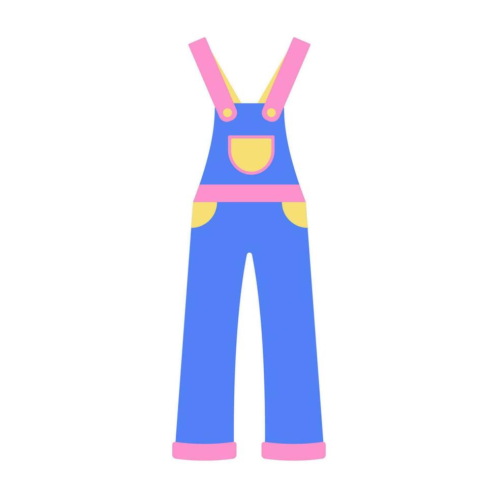 Clothes 90s denim jumpsuitClothes 90s denim jumpsuit 31614471 Vector