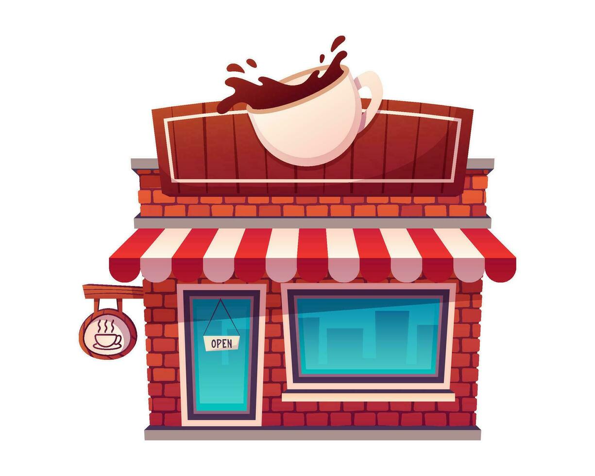Illustration of a cafe building on a white background vector