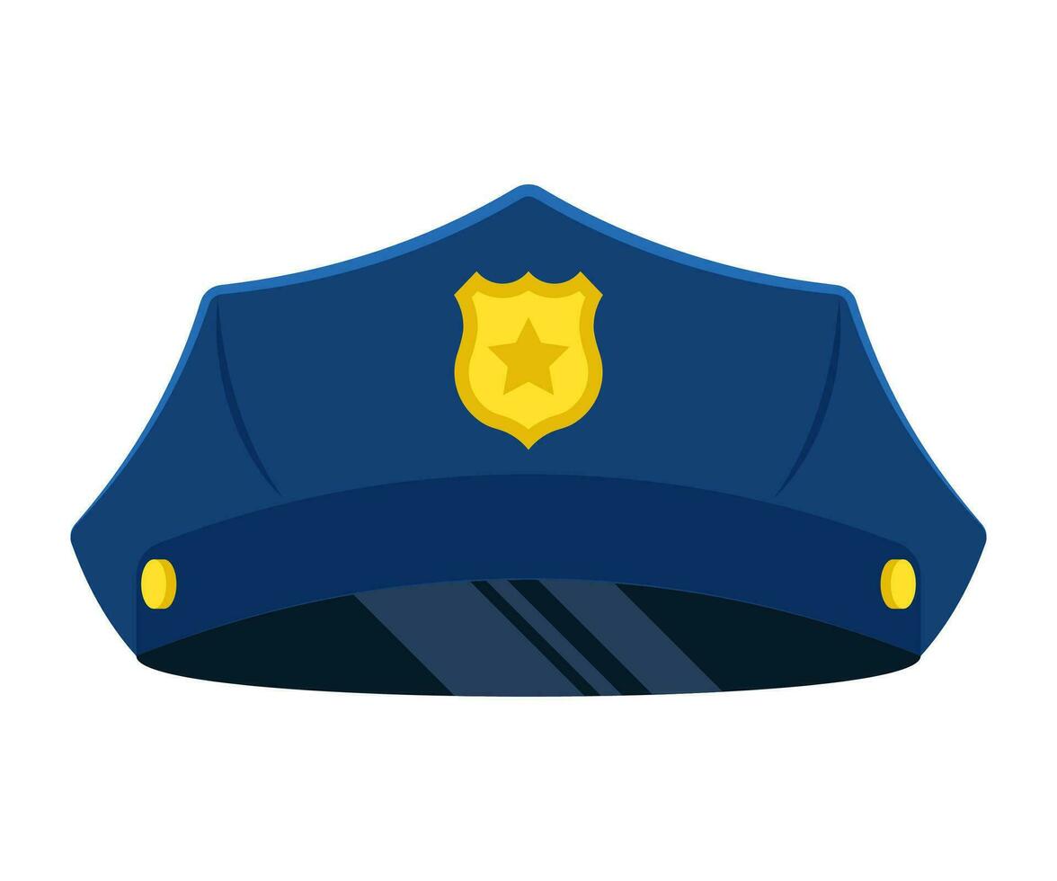 policía gorra con oro escarapela vector