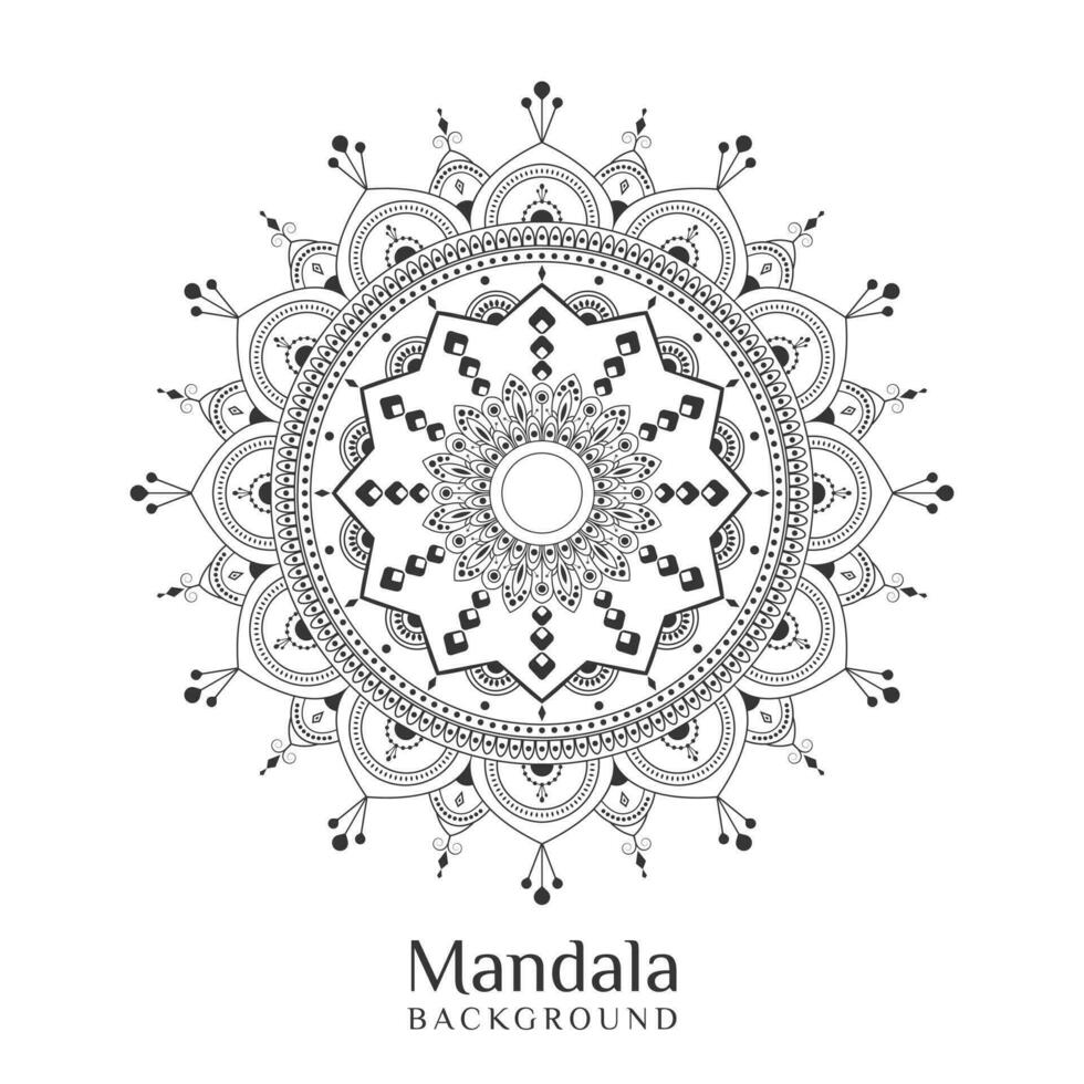 Outline Mandala Background In Lineal Style. Decorative Round Ornament vector