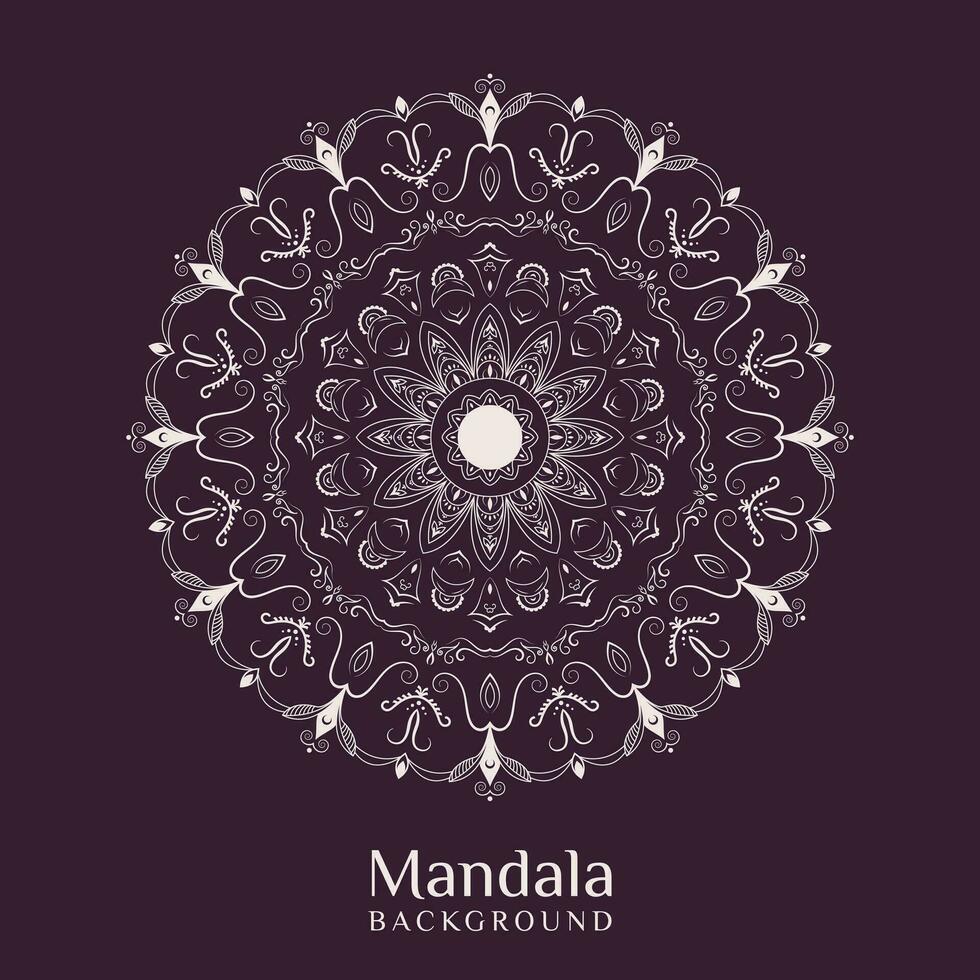 Outline Mandala Background In Lineal Style. Decorative Round Ornament vector