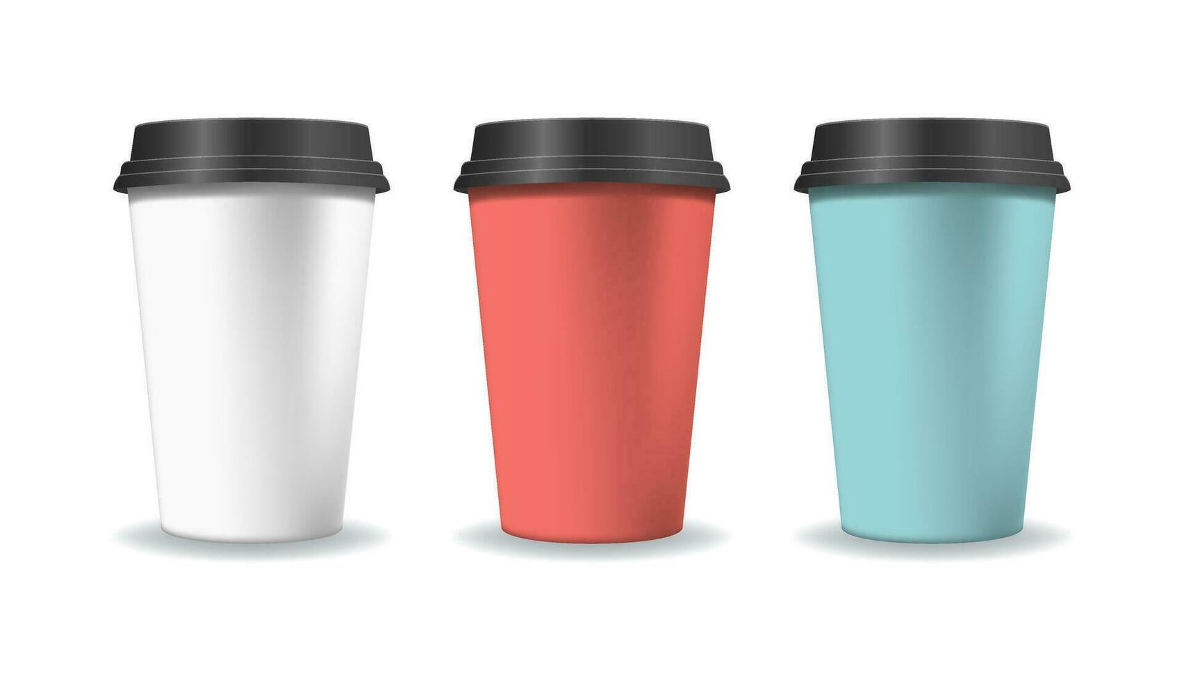 Realistic illustrations set of paper cups vector