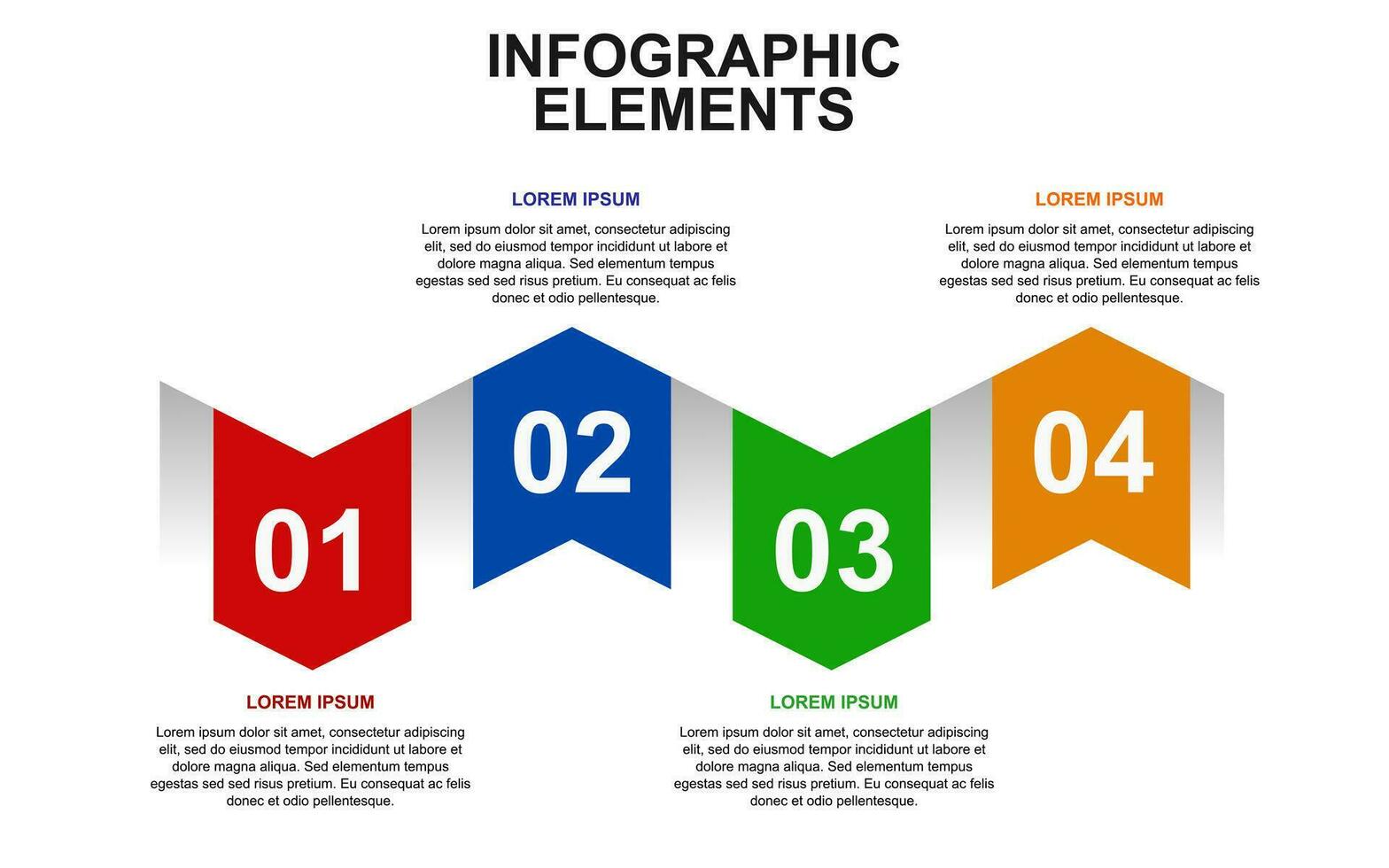 infographic template design with 4 steps. infographic design for presentations, banners, infographs and posters vector
