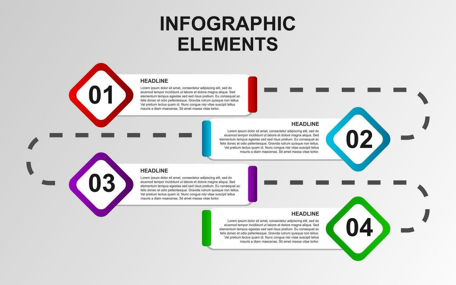 infographic template design with 4 steps. infographic design for presentations, banners, infographs and posters vector