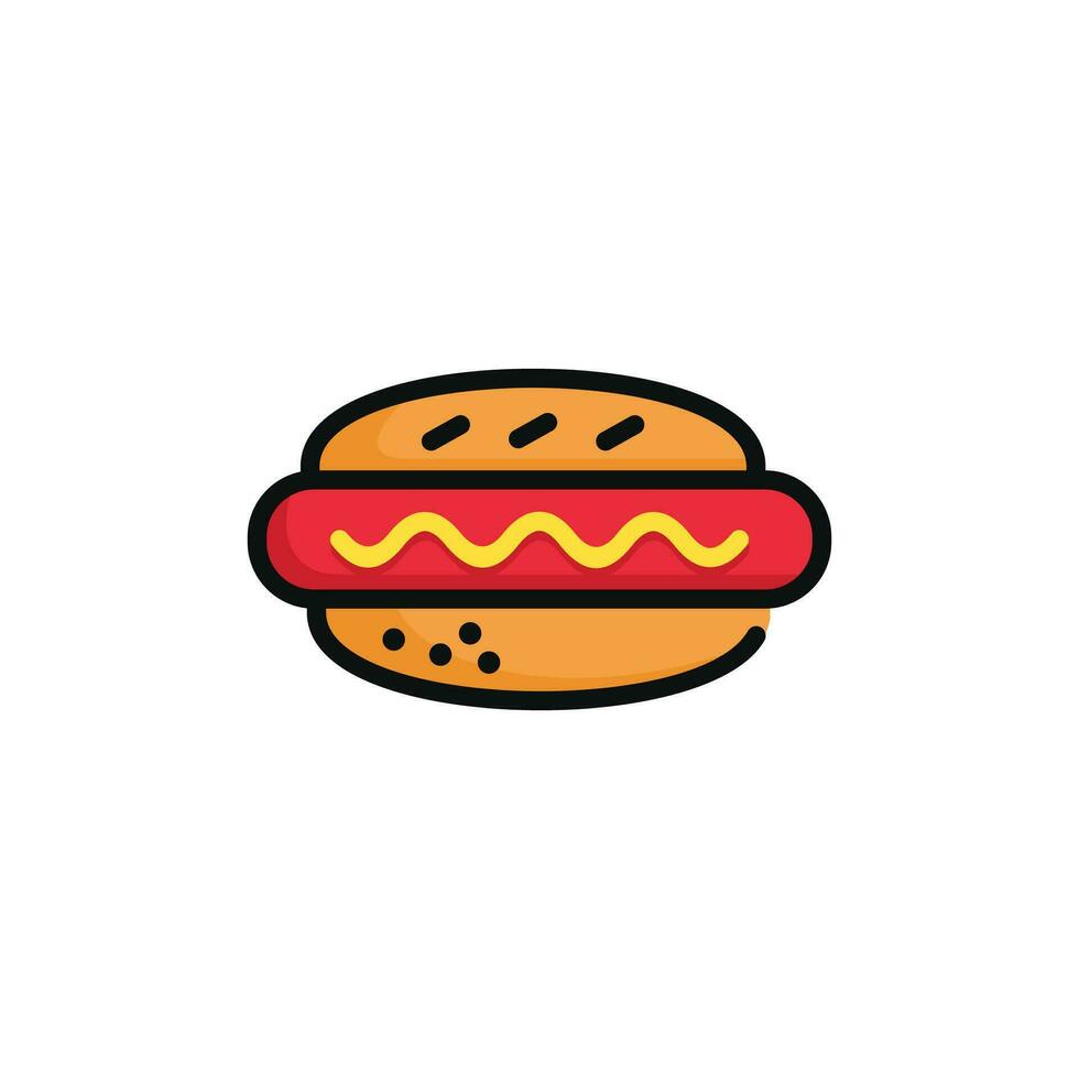 Hot dog vector illustration isolated on white background. Hot dog icon