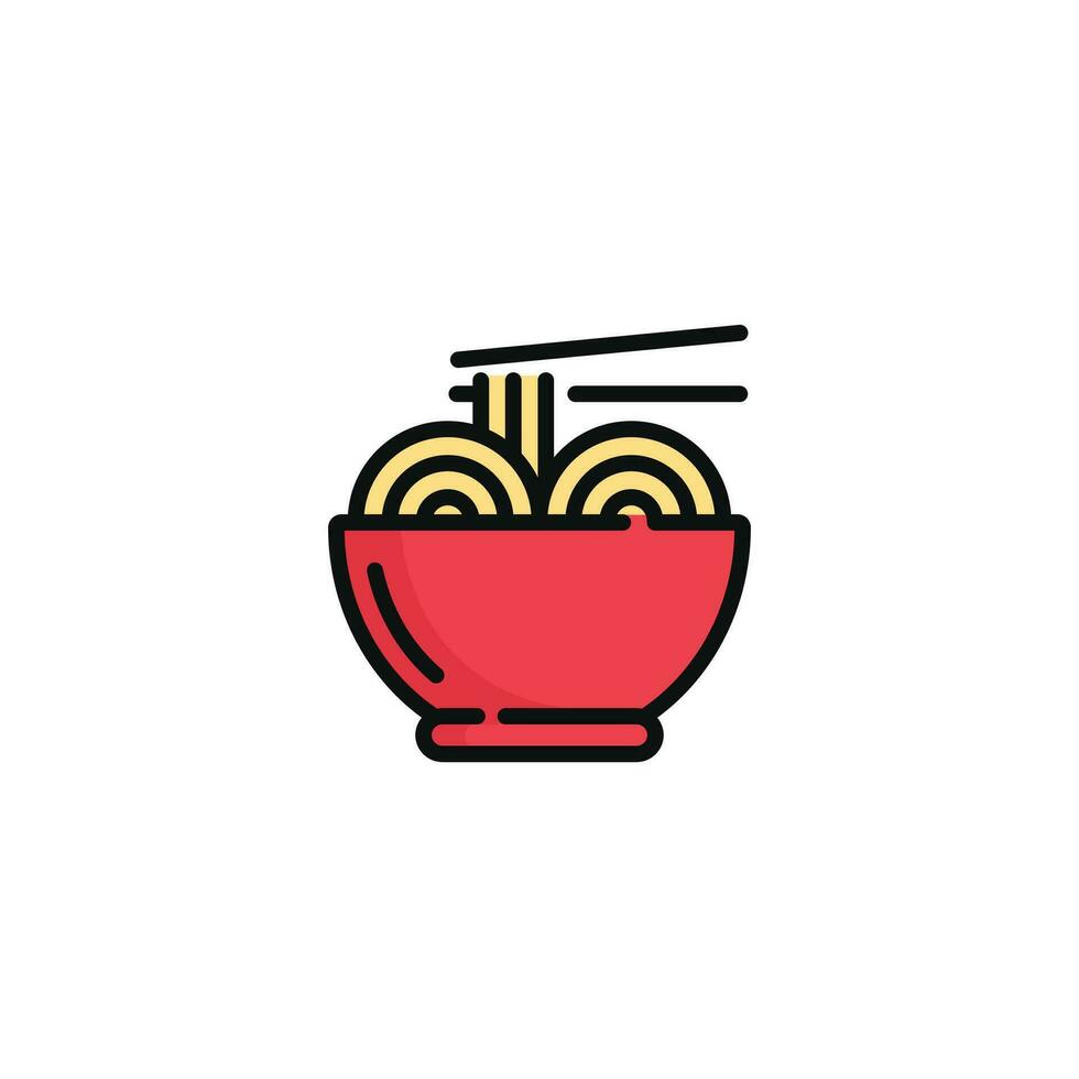 Noodle vector illustration isolated on white background. Noodle icon
