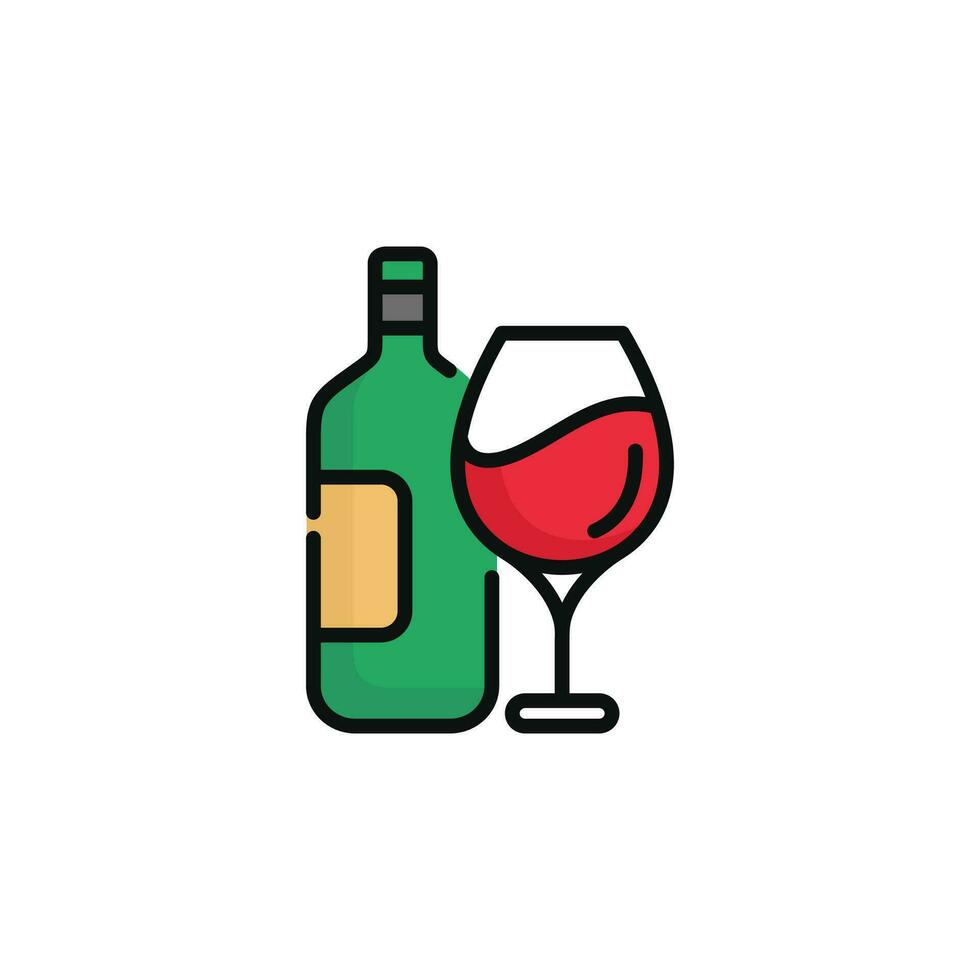 Wine vector illustration isolated on white background. Wine icon
