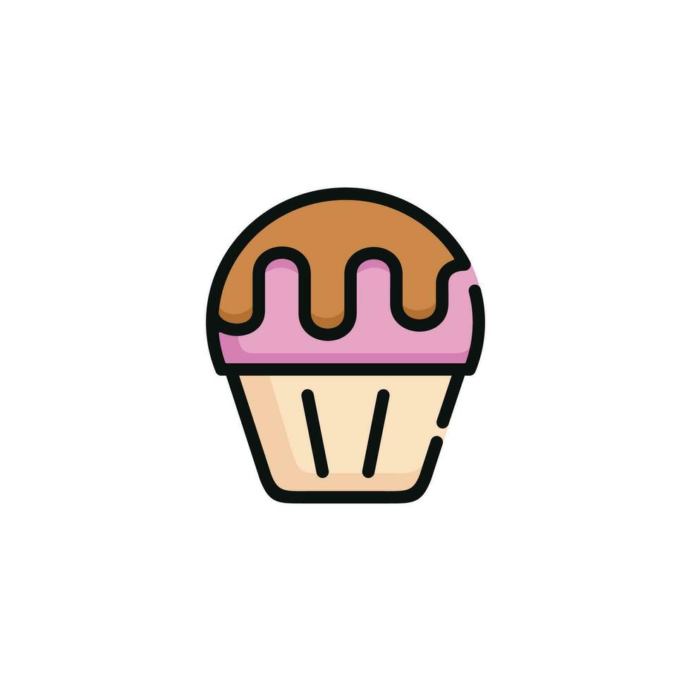 Cupcake vector illustration isolated on white background. Cupcake icon