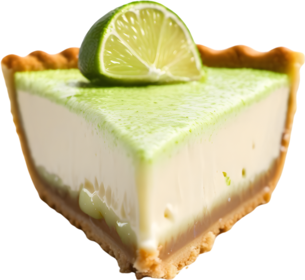 Image of Delicious-looking Key lime pie. AI-Generated. png