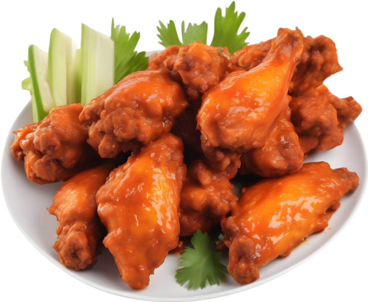 Image of Delicious-looking Buffalo wing. AI-Generated. png