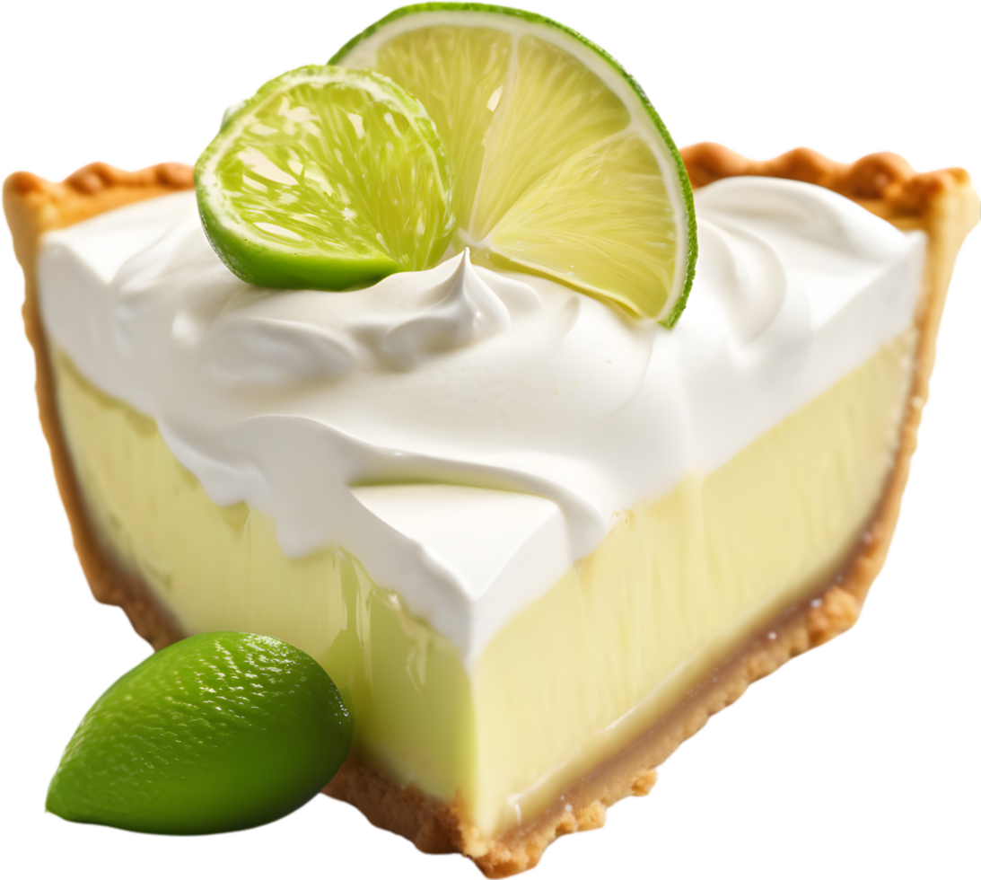 Image of Delicious-looking Key lime pie. AI-Generated. png