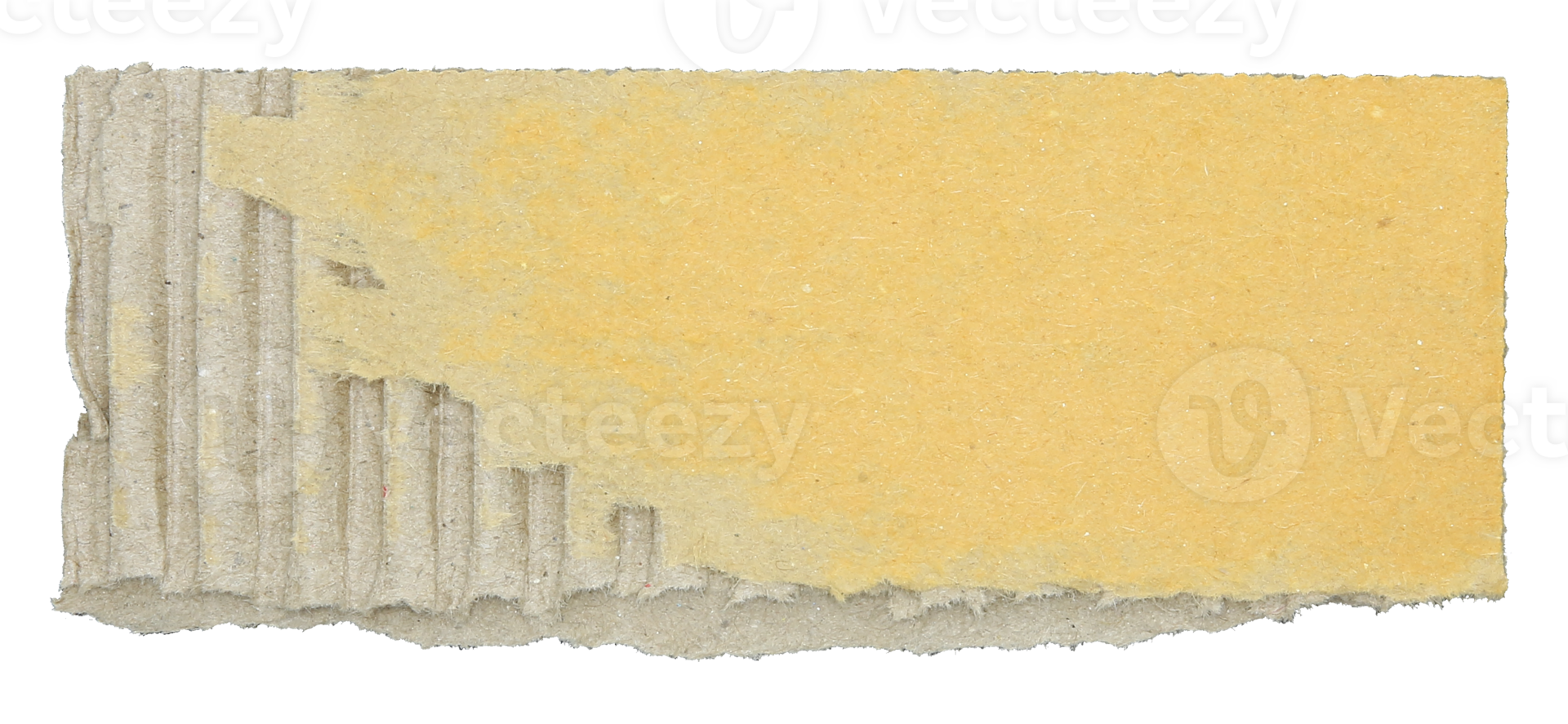 Torn pieces of corrugated paper on transparent background png file
