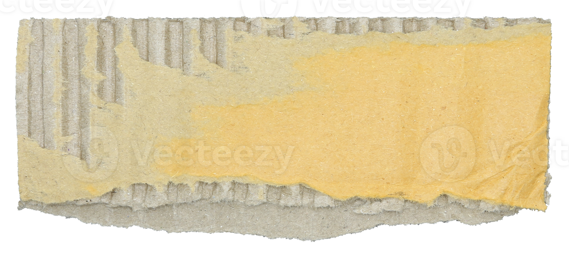 Torn pieces of corrugated paper on transparent background png file