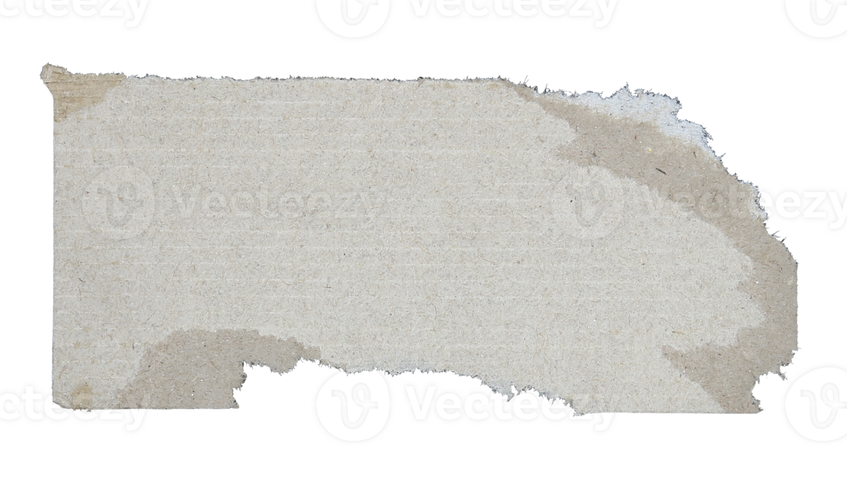 Torn pieces of corrugated paper on transparent background png file