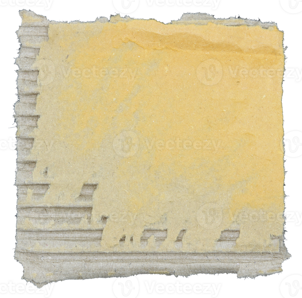 Torn pieces of corrugated paper on transparent background png file