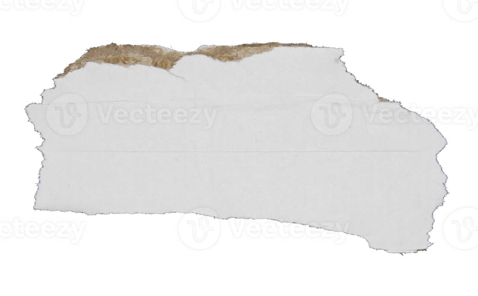 Torn pieces of corrugated paper on transparent background png file