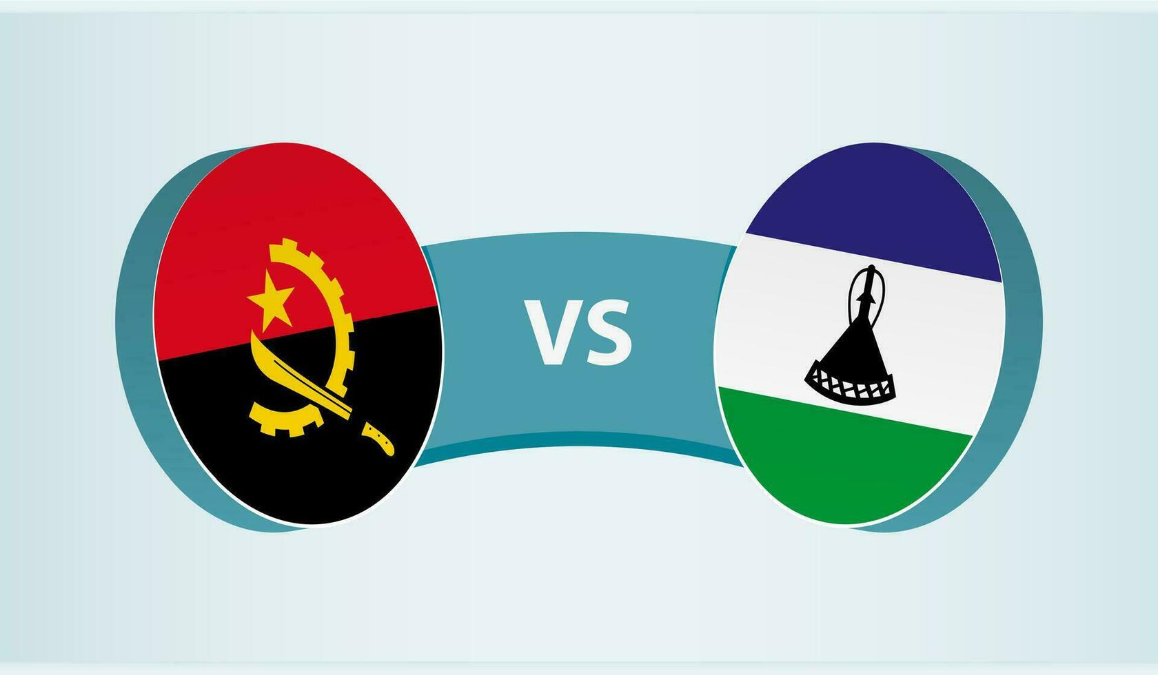 Angola versus Lesotho, team sports competition concept. vector