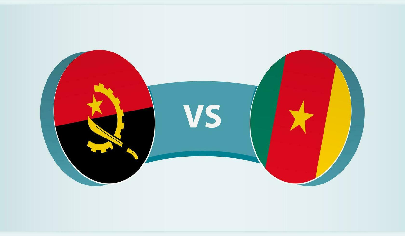 Angola versus Cameroon, team sports competition concept. vector