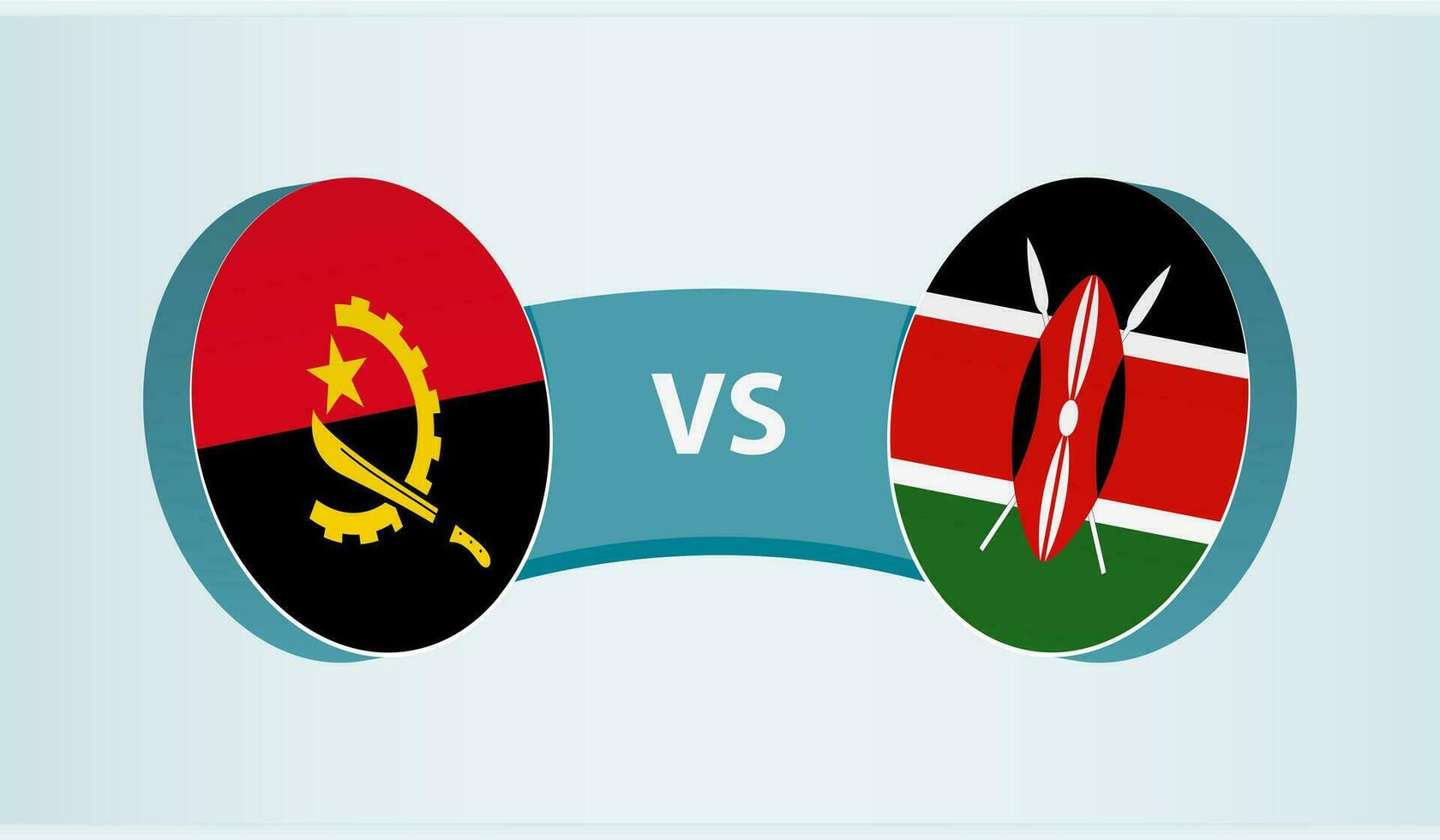 Angola versus Kenya, team sports competition concept. vector