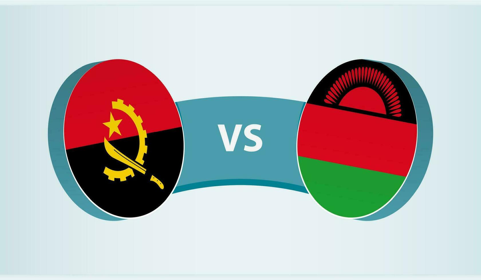 Angola versus Malawi, team sports competition concept. vector