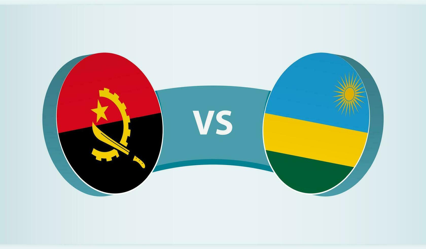 Angola versus Rwanda, team sports competition concept. vector