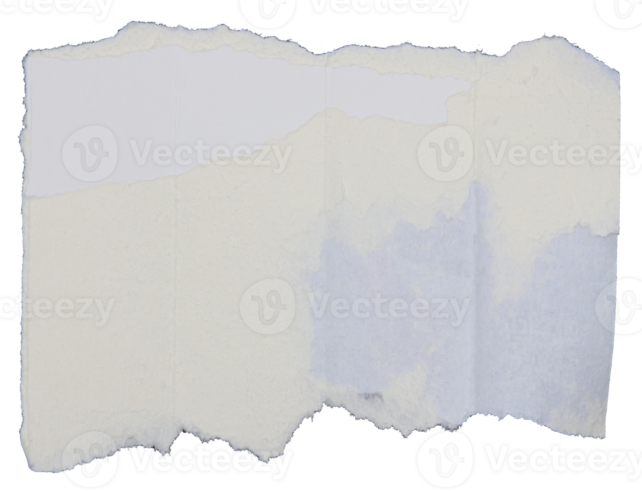 Torn pieces of corrugated paper on transparent background png file