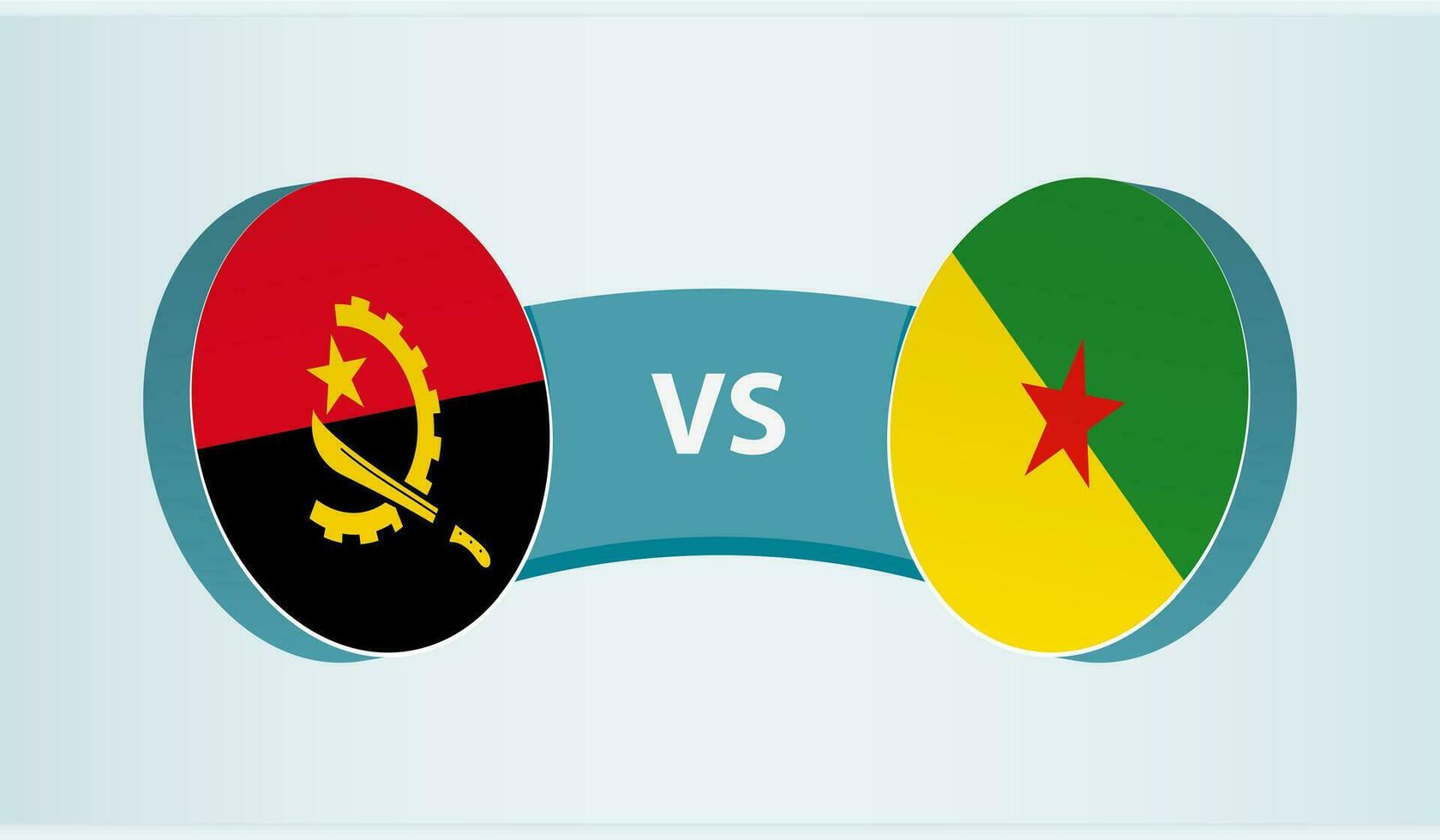 angola versus francés Guayana, equipo Deportes competencia concepto. vector