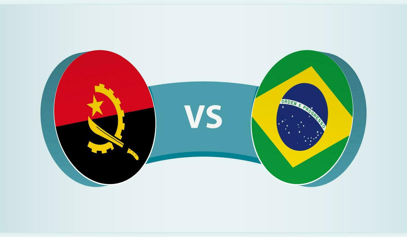 Angola versus Brazil, team sports competition concept. vector