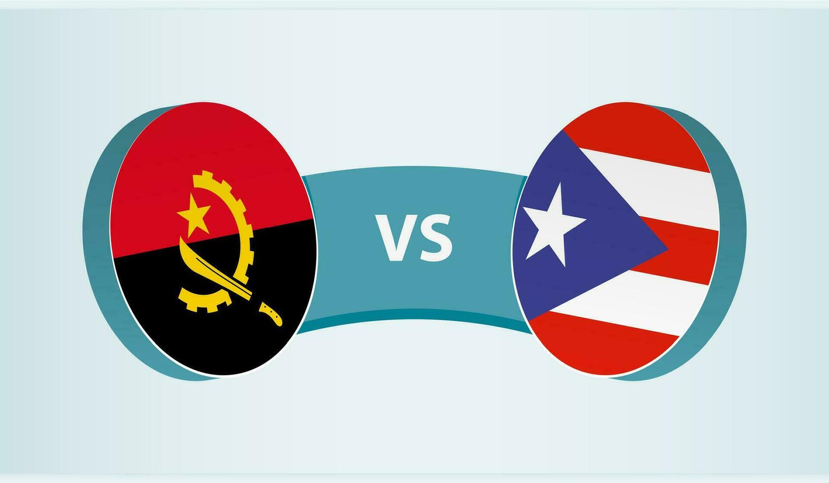 angola versus puerto rico, equipo Deportes competencia concepto. vector