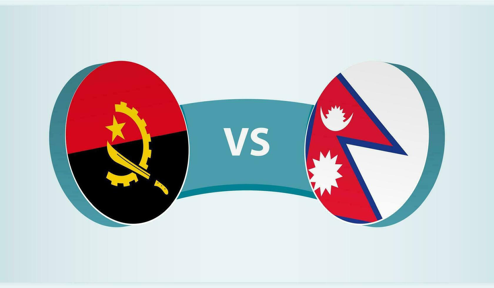 Angola versus Nepal, team sports competition concept. vector