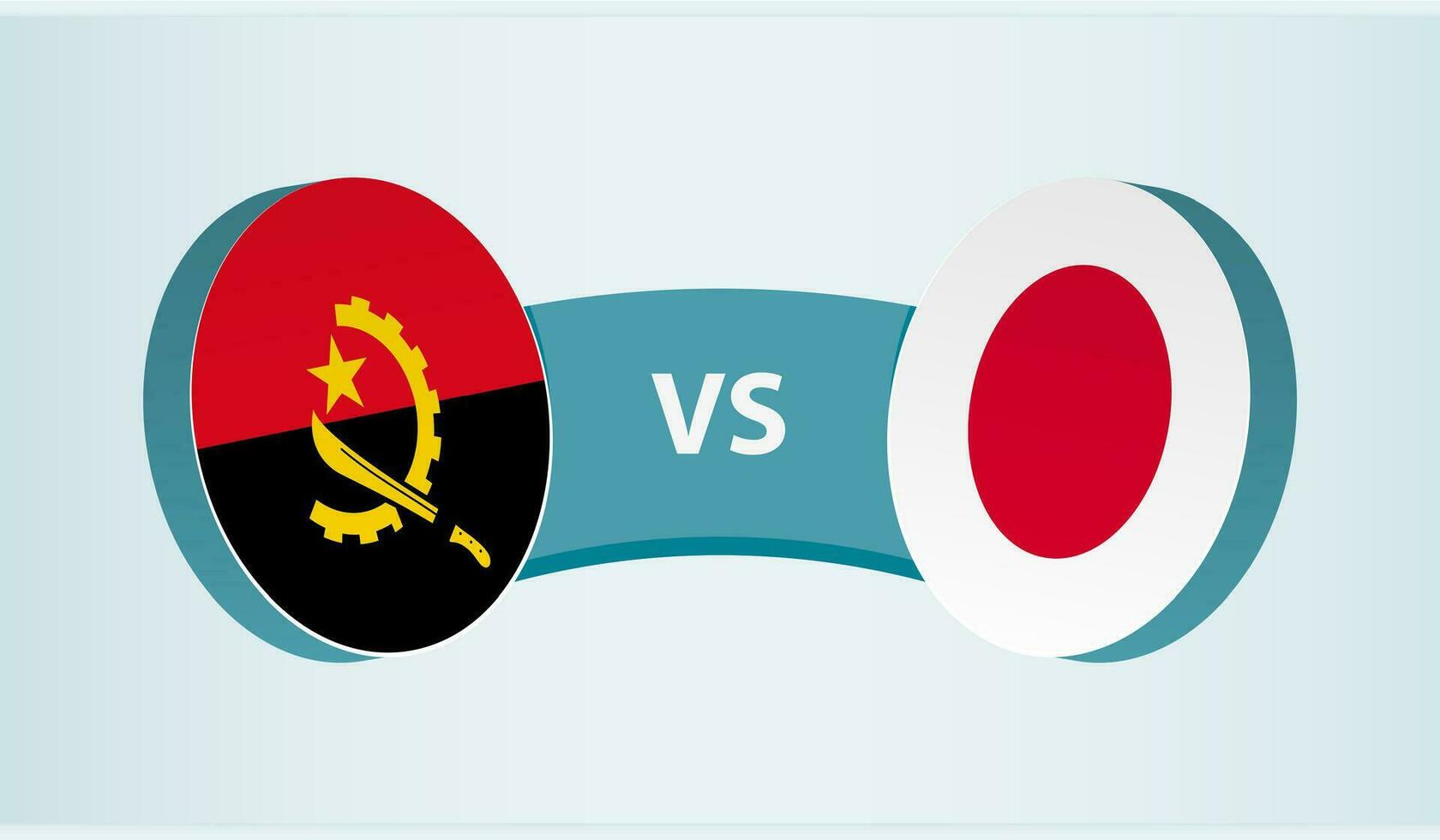 angola versus Japón, equipo Deportes competencia concepto. vector