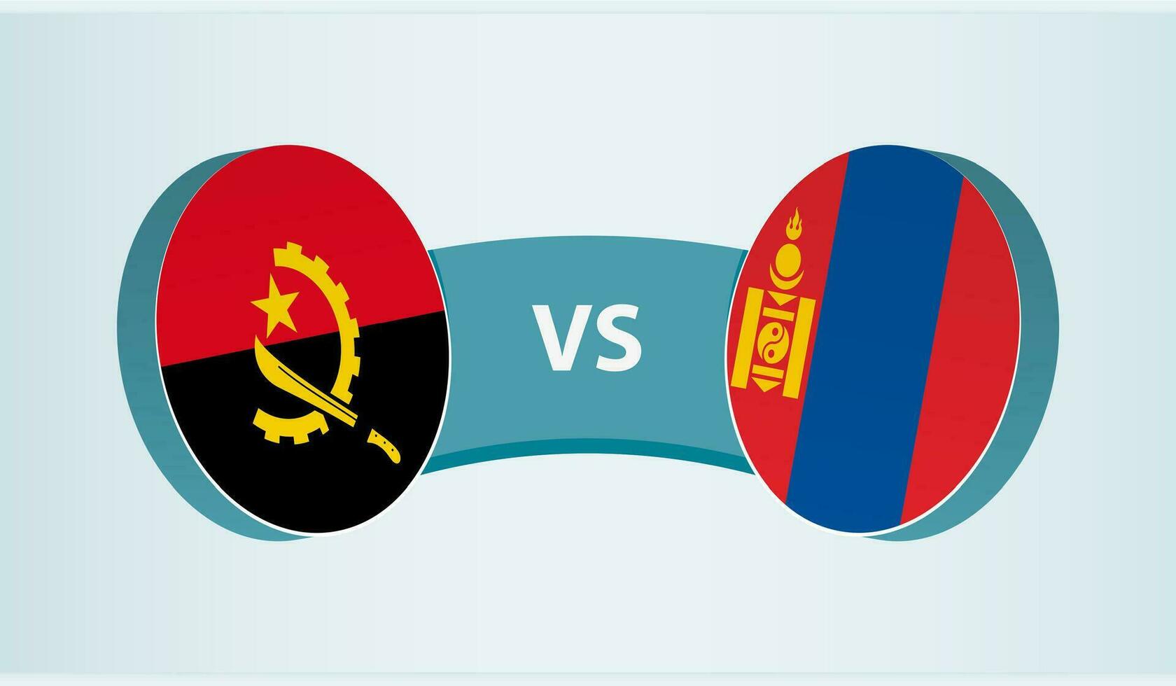 Angola versus Mongolia, team sports competition concept. vector