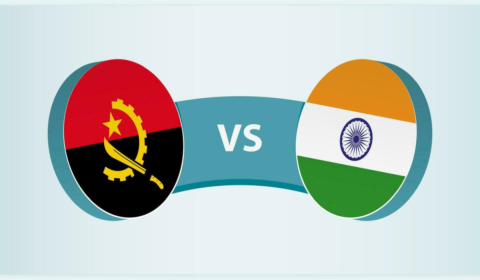 Angola versus India, team sports competition concept. vector