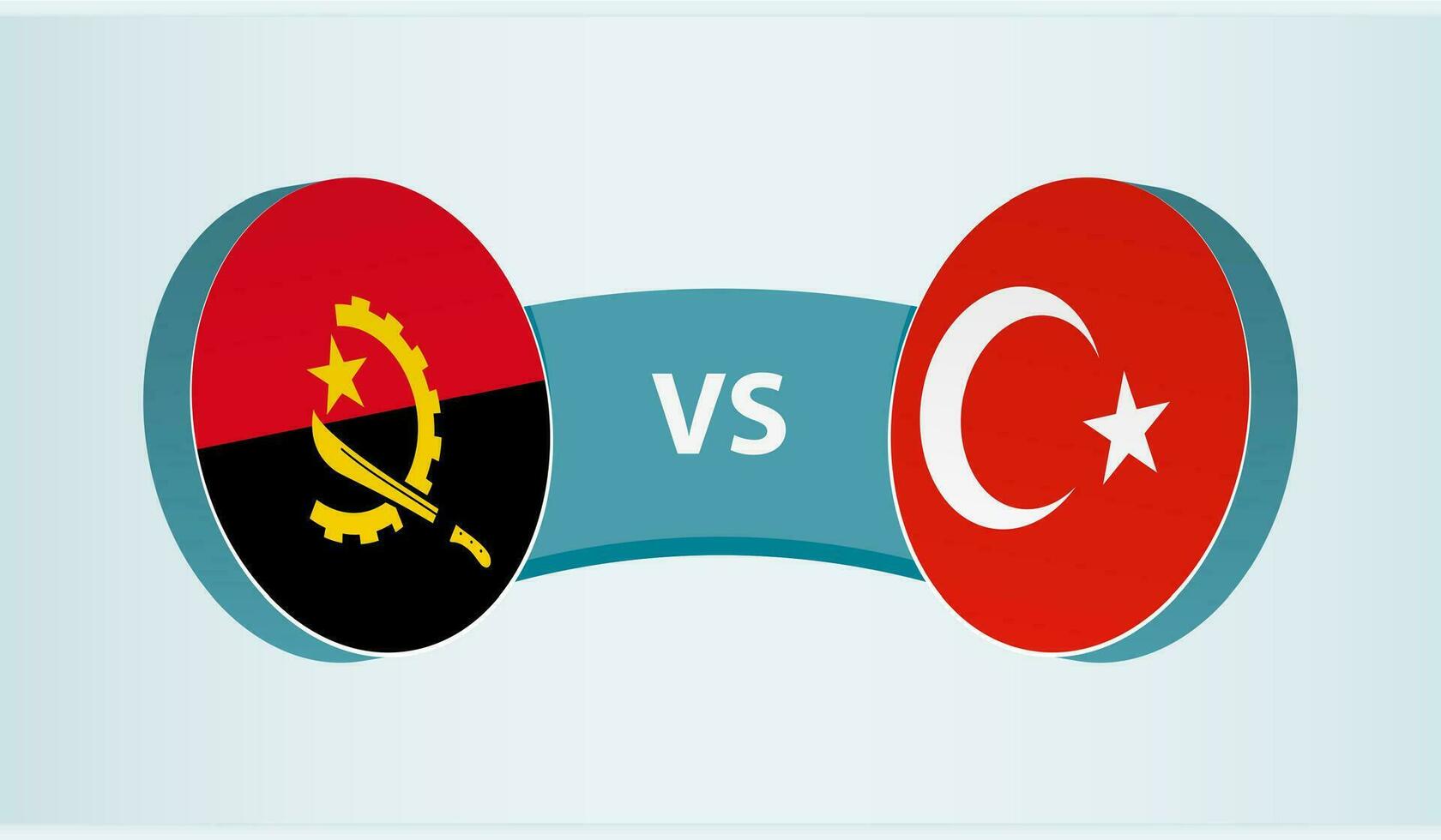 Angola versus Turkey, team sports competition concept. vector