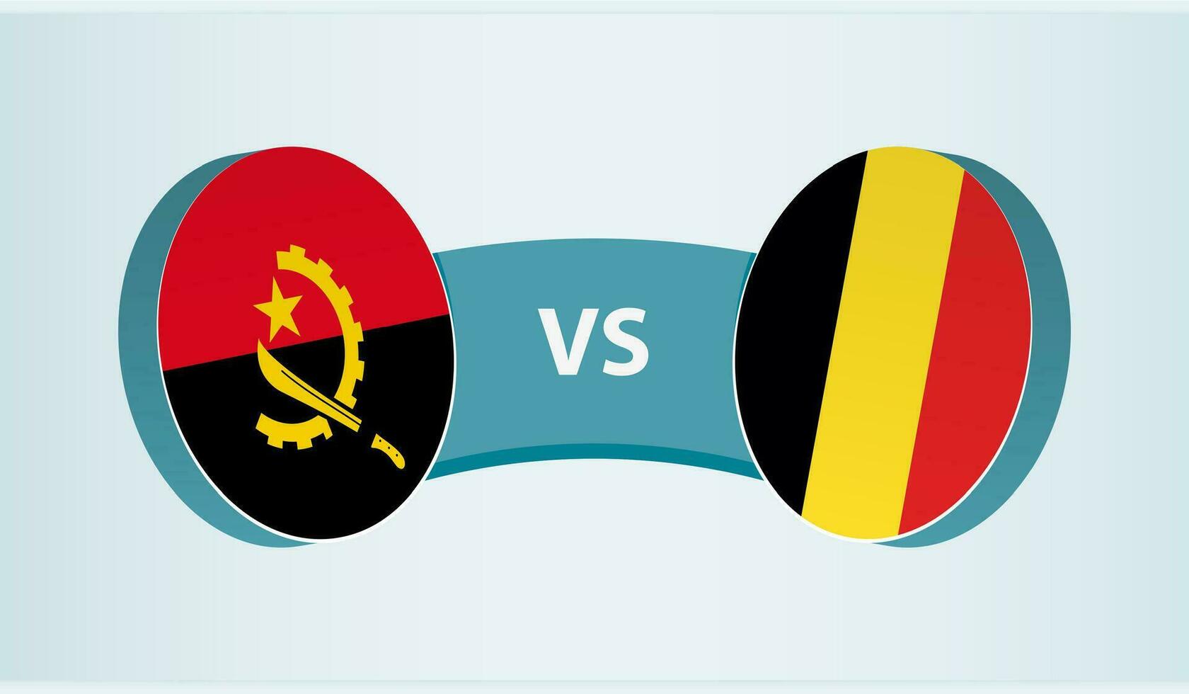 Angola versus Belgium, team sports competition concept. vector