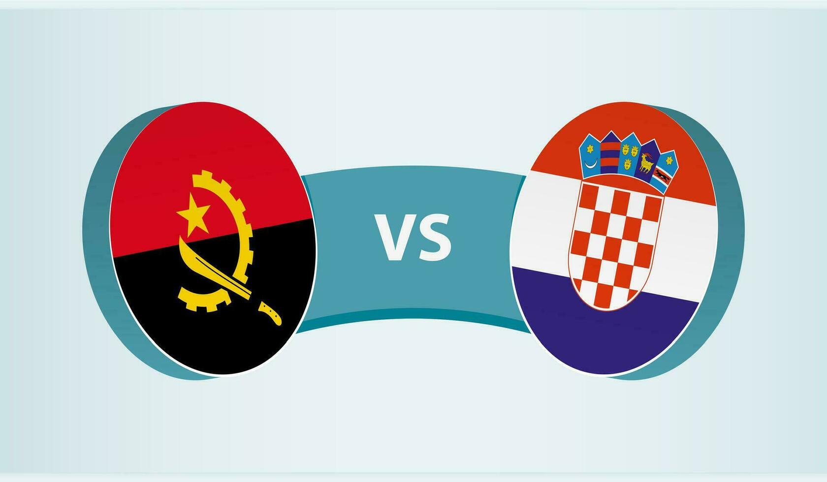 Angola versus Croatia, team sports competition concept. vector