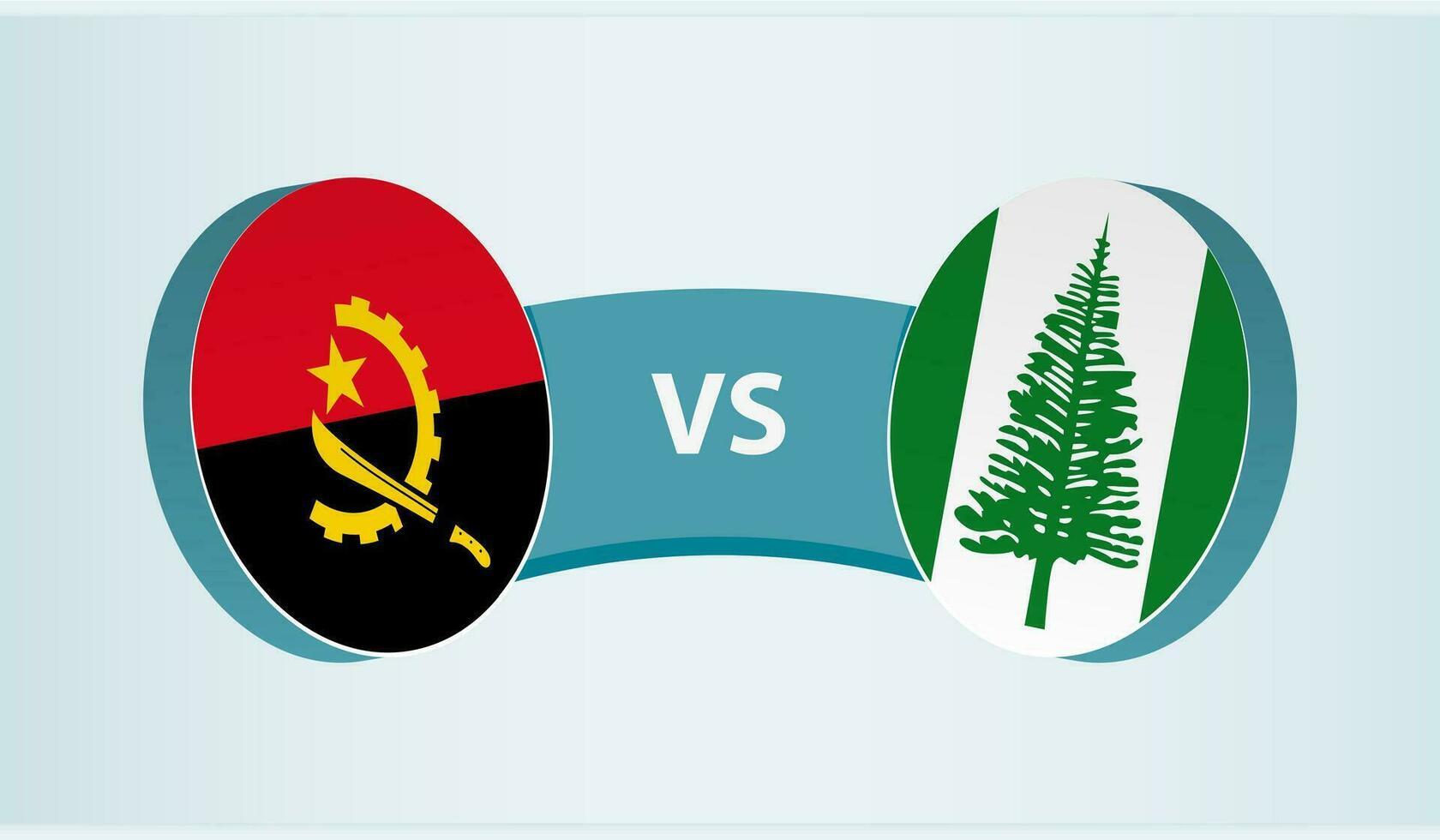 Angola versus Norfolk Island, team sports competition concept. vector