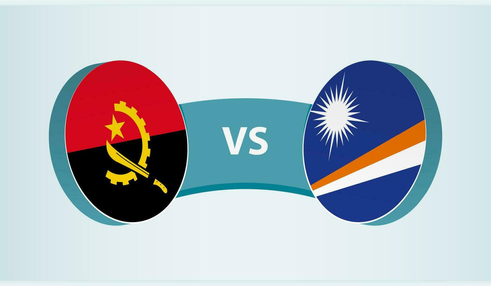 Angola versus Marshall Islands, team sports competition concept. vector