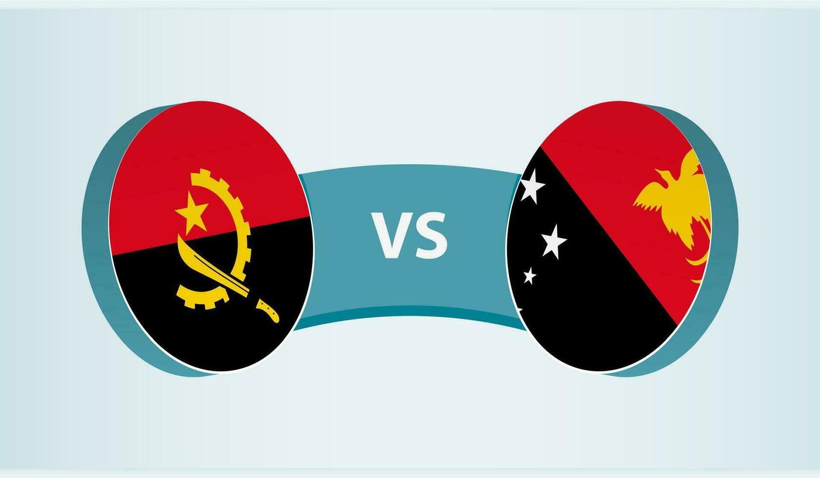 angola versus Papuasia nuevo Guinea, equipo Deportes competencia concepto. vector