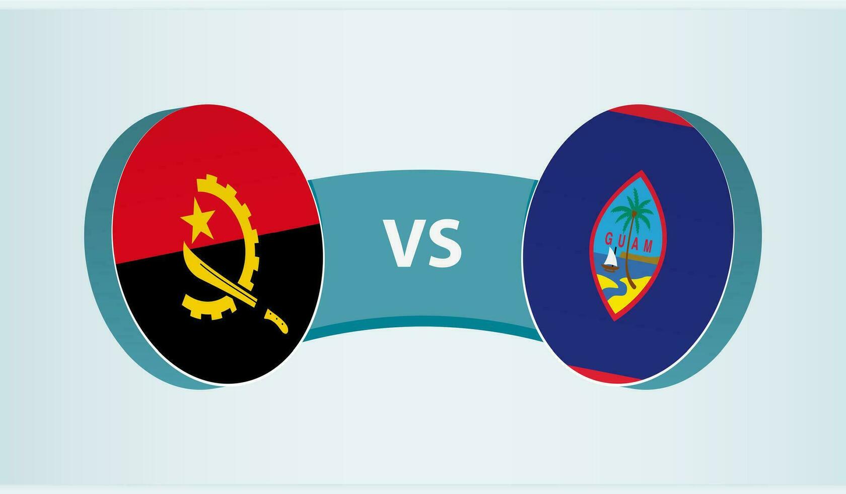 Angola versus Guam, team sports competition concept. vector
