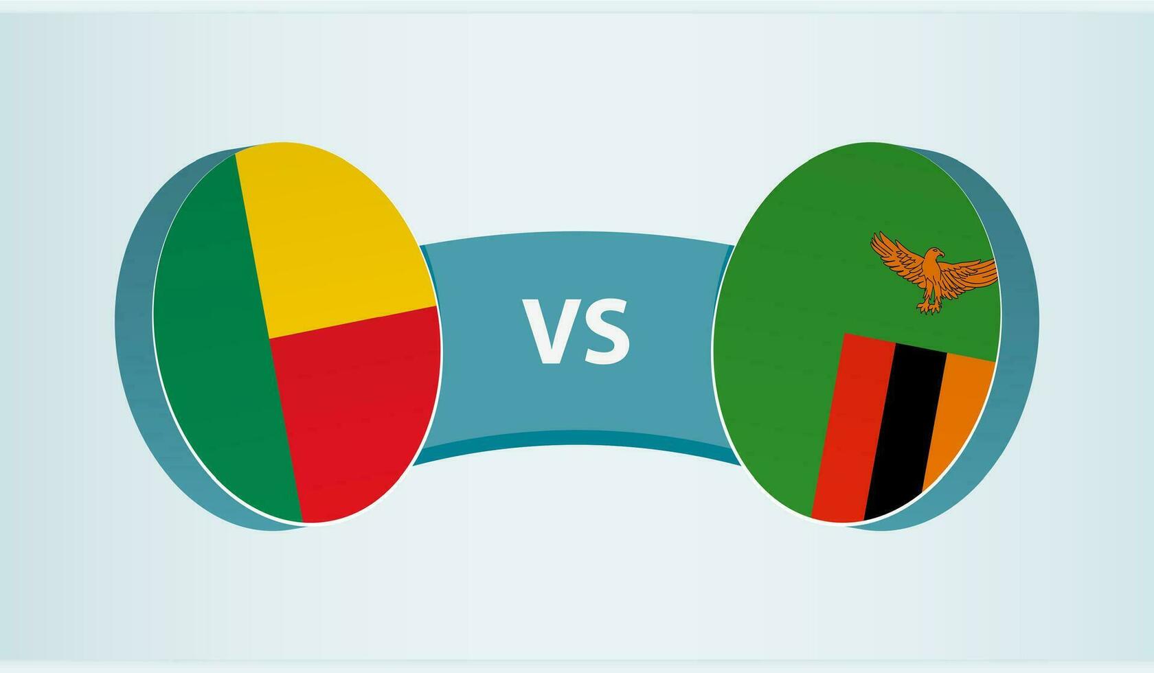 benin versus Zambia, equipo Deportes competencia concepto. vector