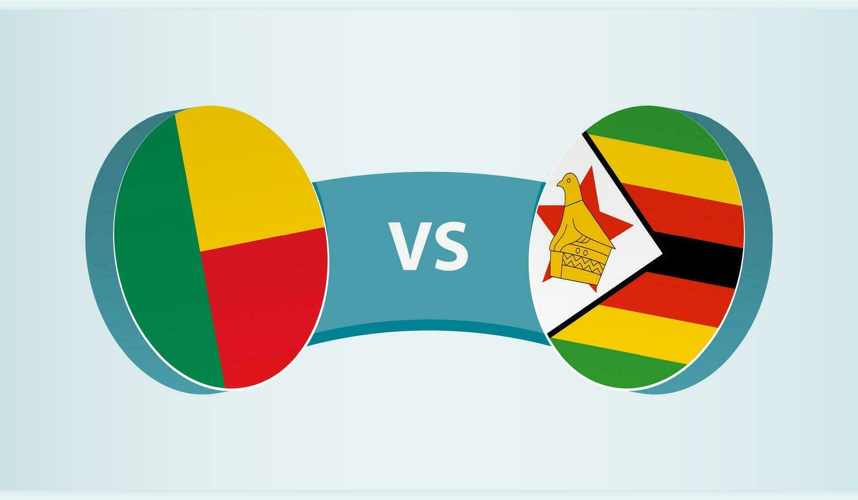 benin versus Zimbabue, equipo Deportes competencia concepto. vector