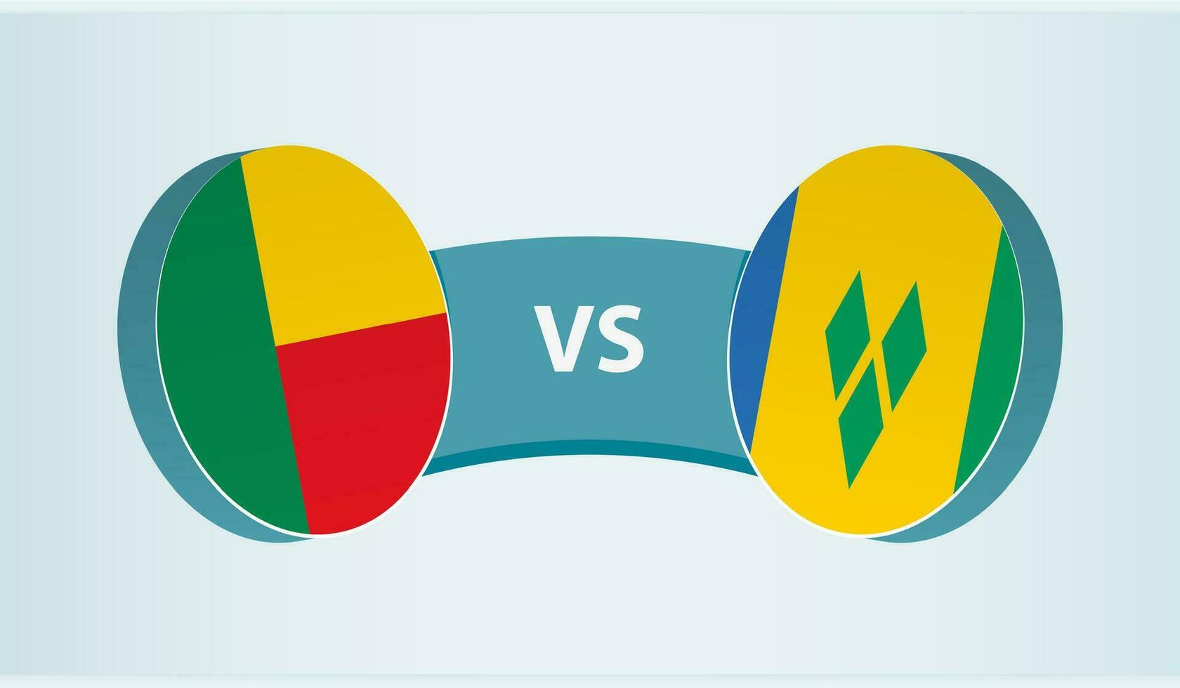 Benin versus Saint Vincent and the Grenadines, team sports competition concept. vector