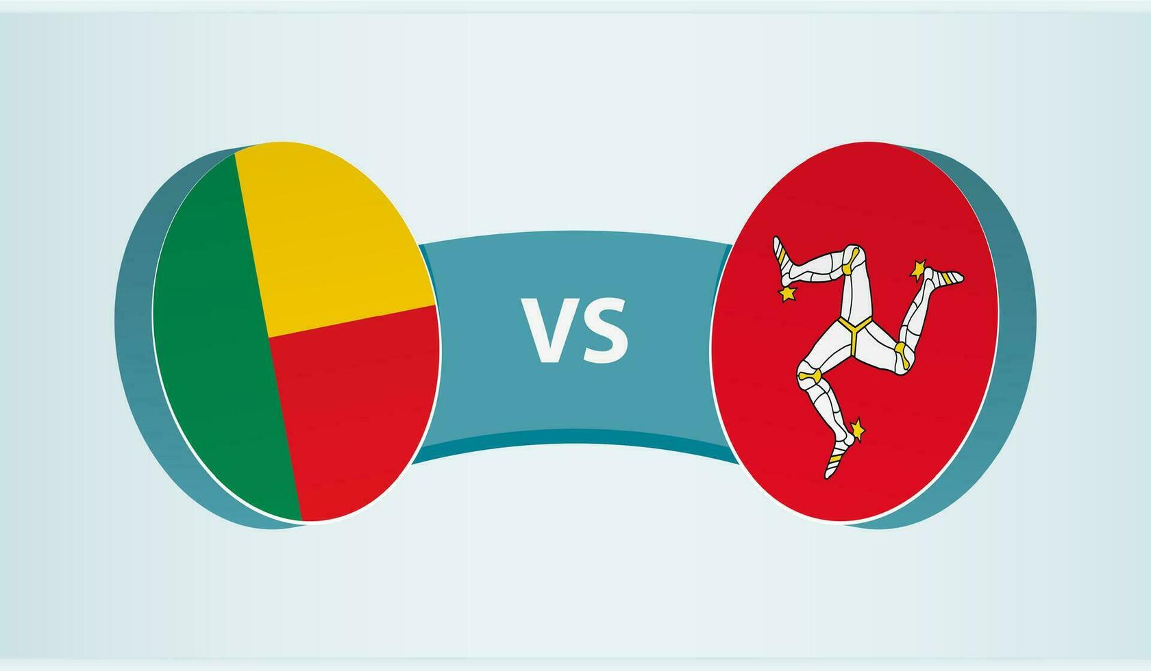 benin versus isla de hombre, equipo Deportes competencia concepto. vector