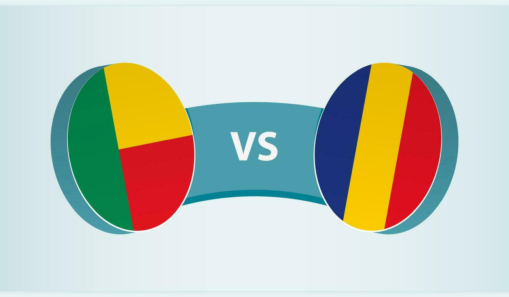 benin versus Rumania, equipo Deportes competencia concepto. vector