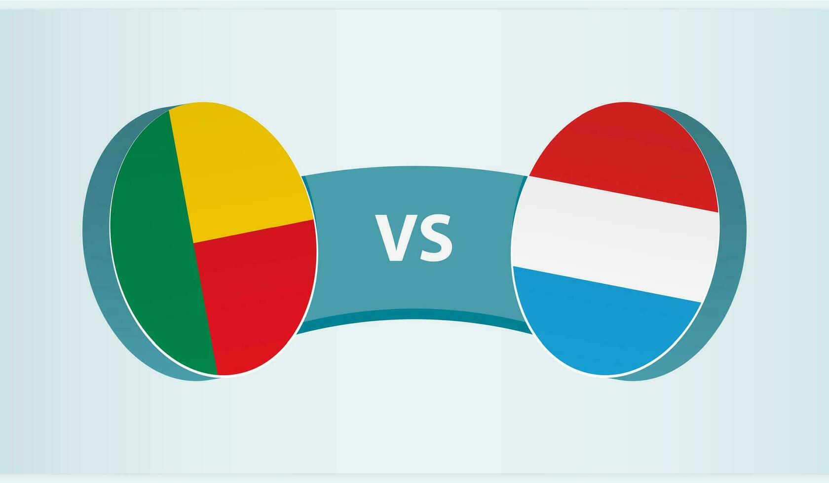 benin versus luxemburgo, equipo Deportes competencia concepto. vector