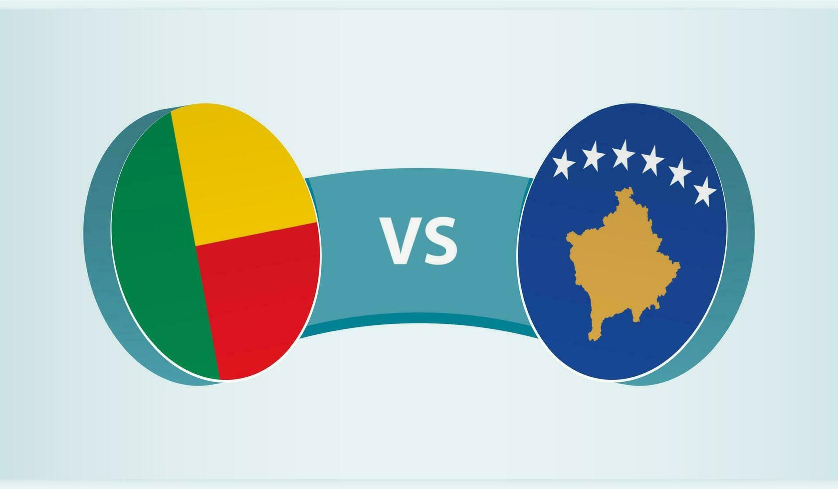 benin versus Kosovo, equipo Deportes competencia concepto. vector