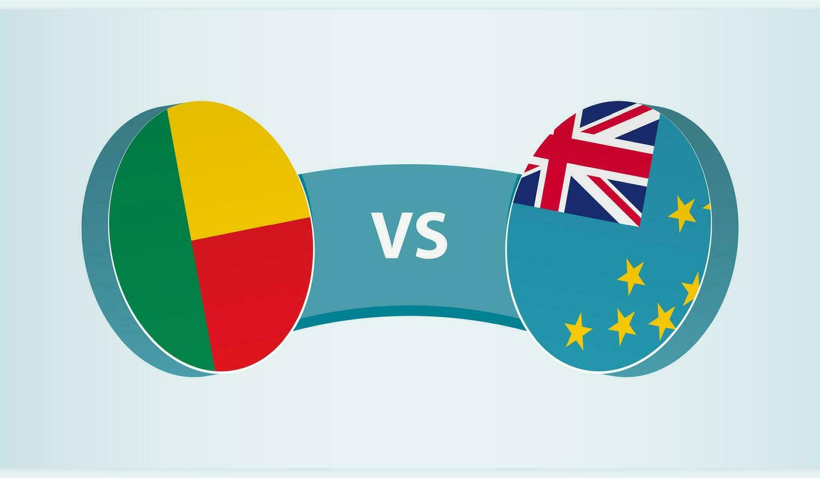 benin versus tuvalu, equipo Deportes competencia concepto. vector