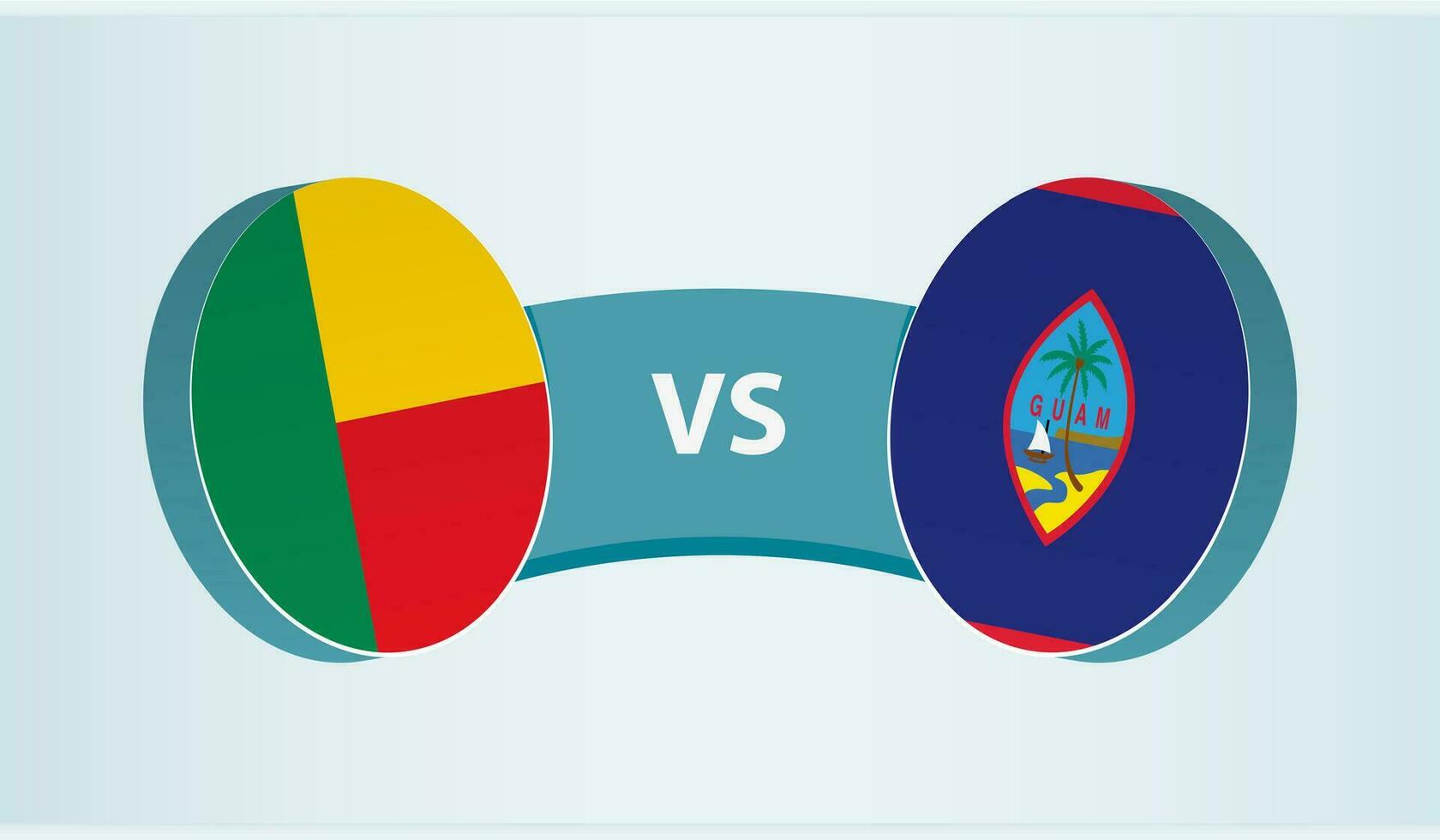 Benin versus Guam, team sports competition concept. vector